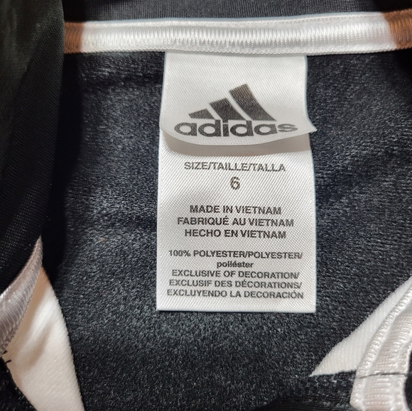 ADIDAS ATHLETIC/ SPORT JACKET/ COAT  BLK/WHT Youth SZ 6 - Picture 3 of 6
